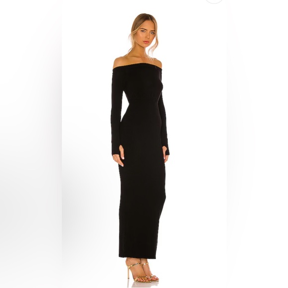 REVOLVE Off Shoulder Bodycon Maxi Dress in Black - Picture 2 of 3